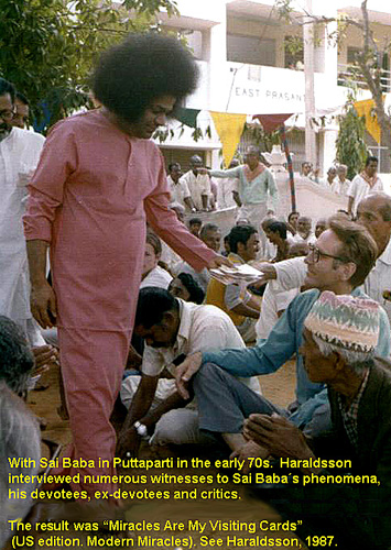 Erlendur Haraldsson at Sathya Sai Baba darshan in the 1970s